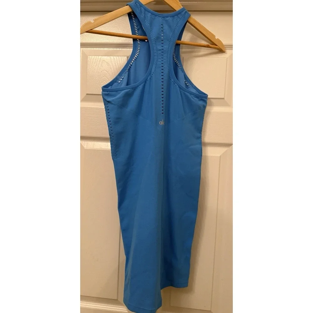Alo Yoga SEAMLESS OPEN AIR RACERBACK DRESS Blue Size Medium